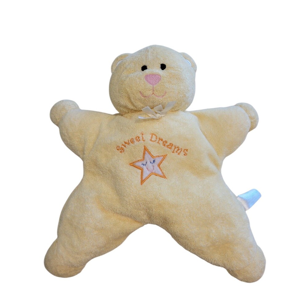 VTG 2003 Kids Preferred Yellow Star Teddy Bear 12” Plush Sweet Dreams Soft Lovey
